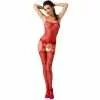 Bodystocking Passion Woman BS050 Corpetto e Reggicalze Rosso