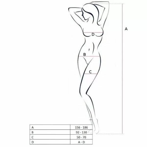 Bodystocking Passion Woman BS053 con Collo Alto Rosso Taglia Unica 2