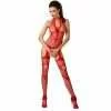 Bodystocking Passion Woman BS053 con Collo Alto Rosso Taglia Unica