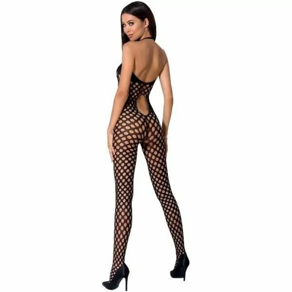 Bodystocking Passion Woman BS065 Rete Spessa Nero Rosso Bianco 2