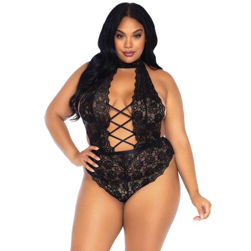 Body Sexy Leg Avenue Teddy Apertura Frontale per Donne Curvy