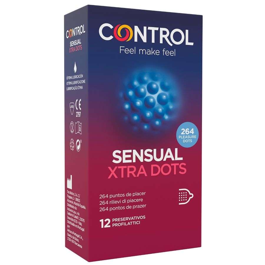 Profilattici Stimolanti Control Xtra Dots 12 pezzi 2