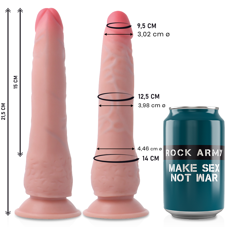 Dildo con Base a Ventosa – Crusader Rock Army 21 cm