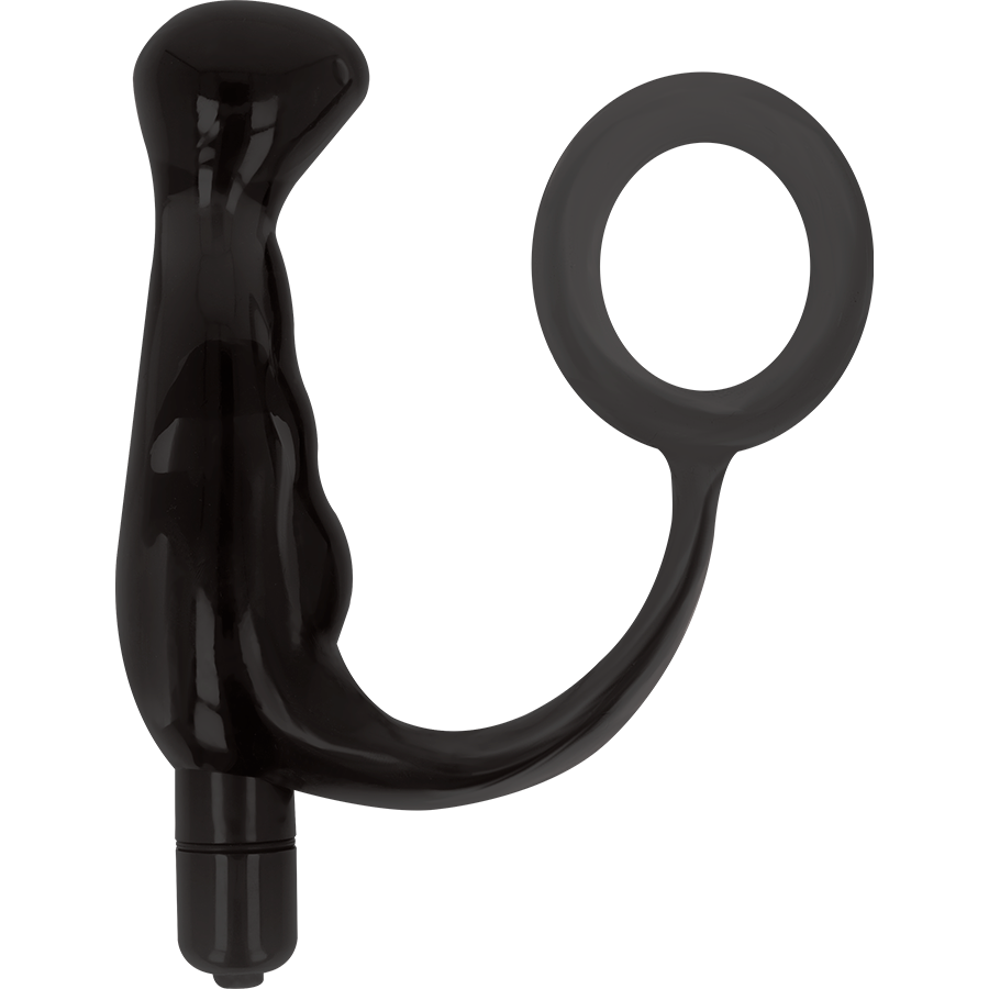 Stimolatore Prostatico Vibrante con Anello Addicted Toys nero 10 cm 2