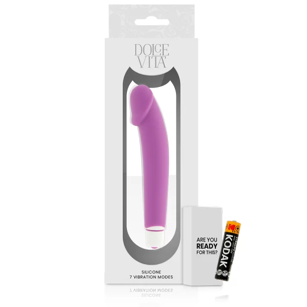 Vibratore Dolce Vita con Glande Marcato in Silicone viola 2