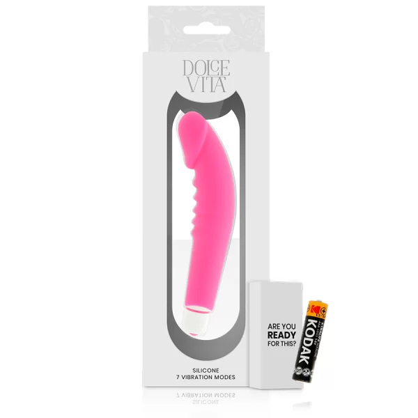 Vibratore Punto G Dolce Vita Realistic Pleasure Silicone Rosa 2