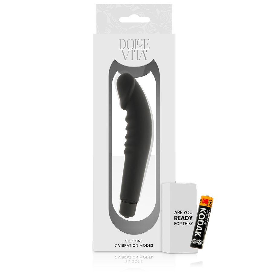 Vibratore Punto G Dolce Vita Realistic Pleasure Silicone Nero 2 Vibratore Punto G Dolce Vita Realistic Pleasure Silicone Nero 2