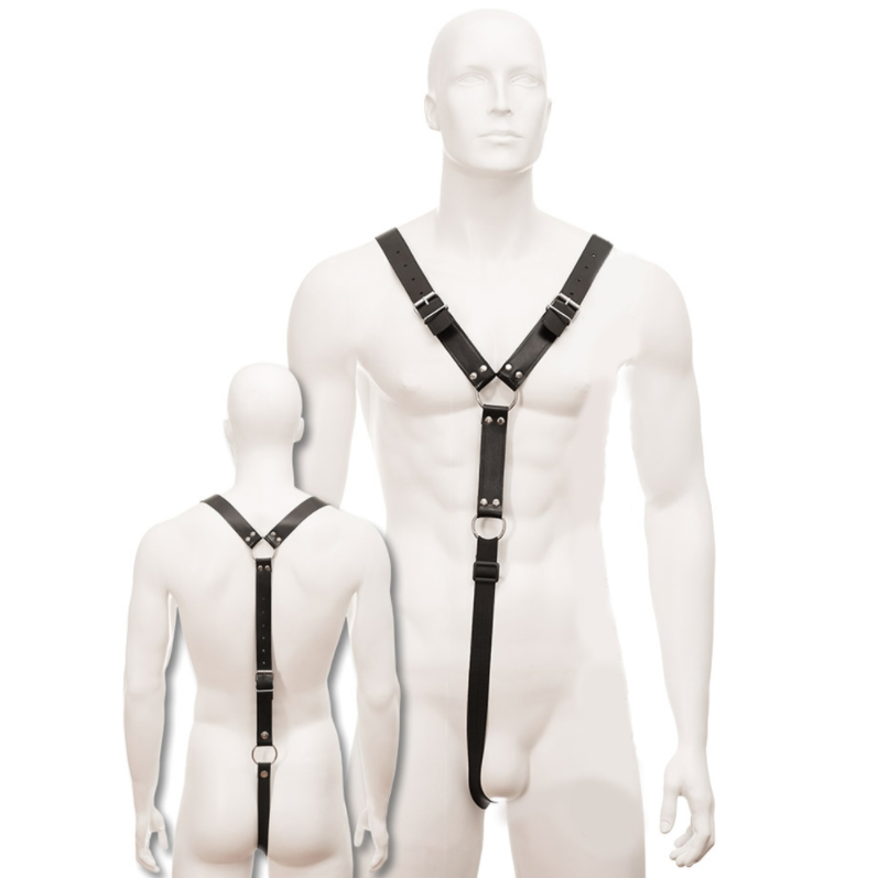 Imbracatura Bdsm Uomo in Pelle Nera – Leather Body
