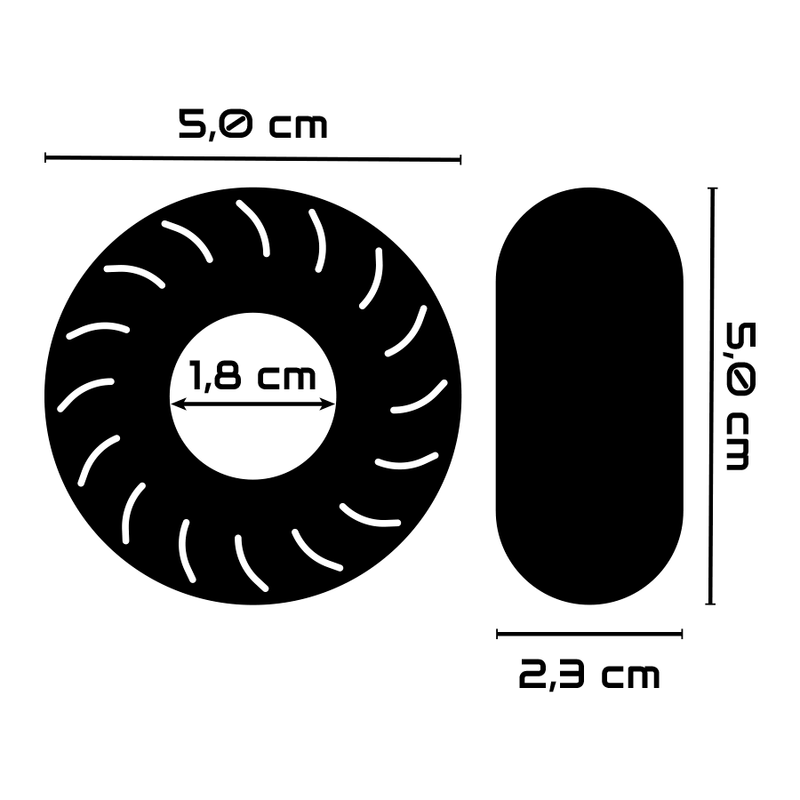 Anello per Pene Super Flessibile Powering 5 cm PR08 nero