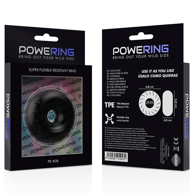 Anello per Pene Super Flessibile Powering 5 cm PR08 nero 2 Anello per Pene Super Flessibile Powering 5 cm PR08 nero 2