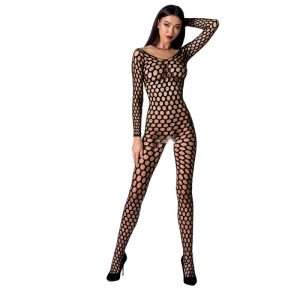 Bodystocking Passion Woman BS077 Rete Spessa Nero Rosso Bianco