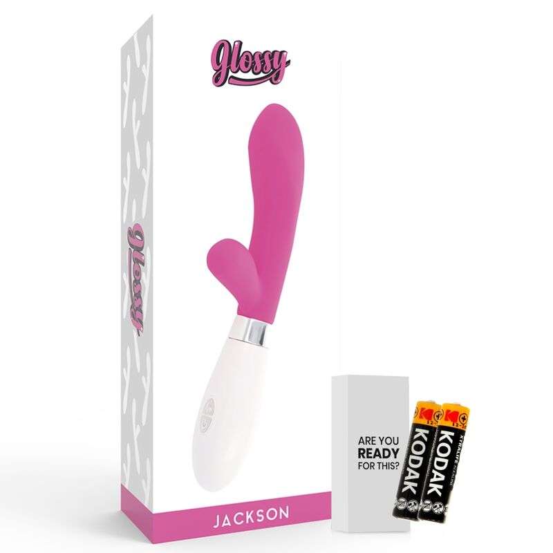 Vibratore Rabbit Glossy Jackson colore Rosa e Bianco Vibratore Rabbit Glossy Jackson colore Rosa e Bianco