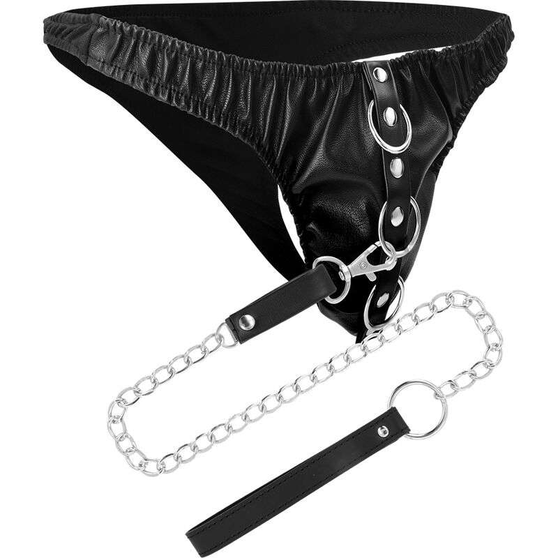 Corsetto Fetish Nero Lucido con Perizoma e Lacci Davanti