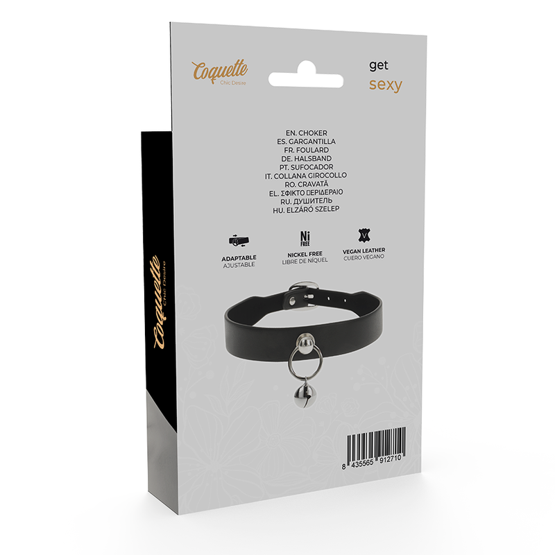Collare Costrittivo Bondage Coquette con Ciondolo in Pelle Vegana 3 Collare Costrittivo Bondage Coquette con Ciondolo in Pelle Vegana 3