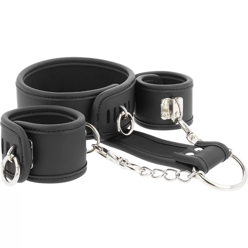 Collare e Polsiera Bdsm Fetish Submissive Pelle Vegana