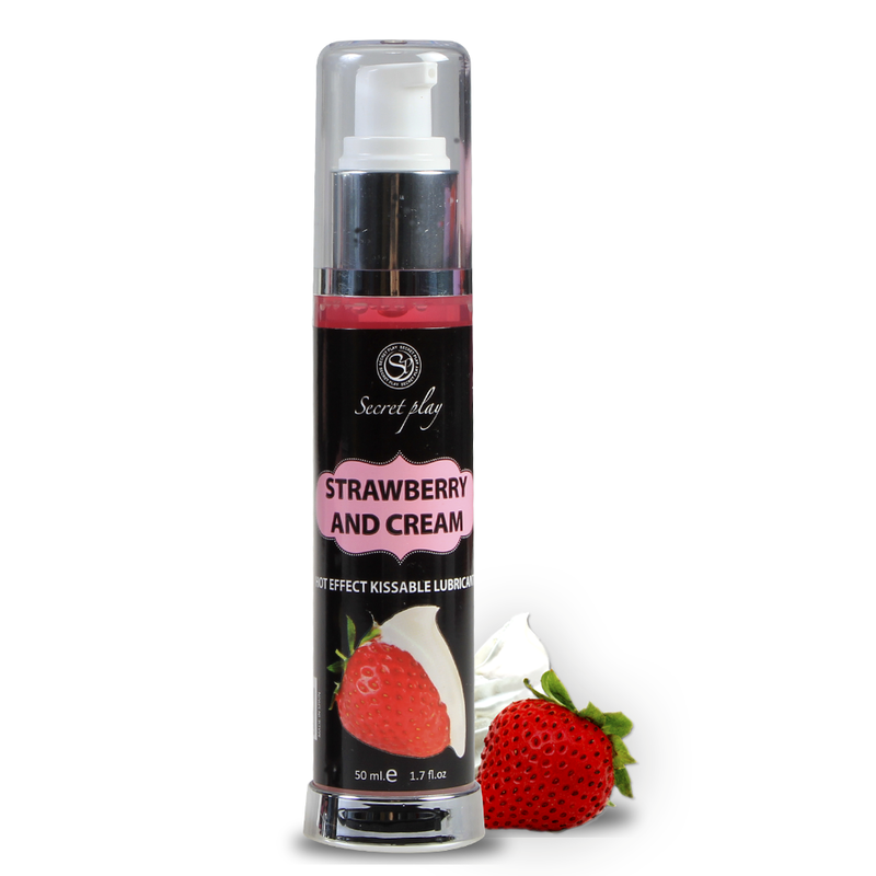 Lubrificante Secretplay 2 in 1 Effetto Calore Fragola e Crema 50 ml 2