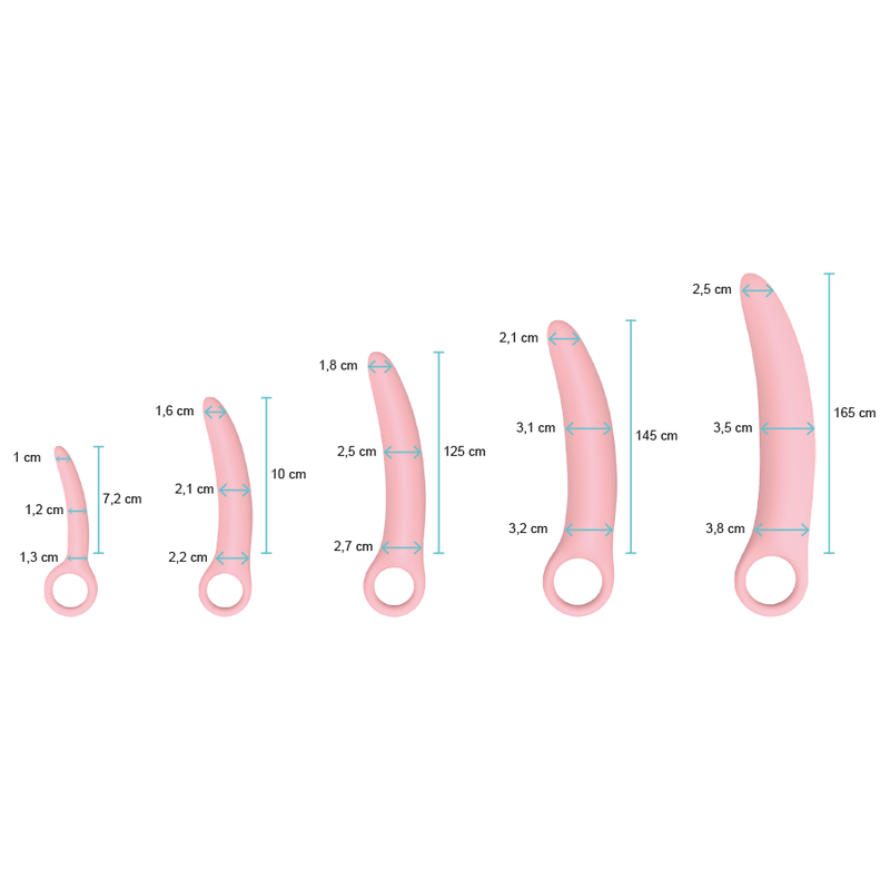Dilatatori Vaginali in Silicone Intimich 5 pezzi rosa 3 Dilatatori Vaginali in Silicone Intimich 5 pezzi rosa 3