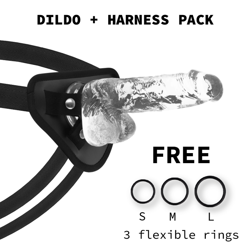 Dildo Strap On in Jelly Transparente 18.5CM X 3.8CM