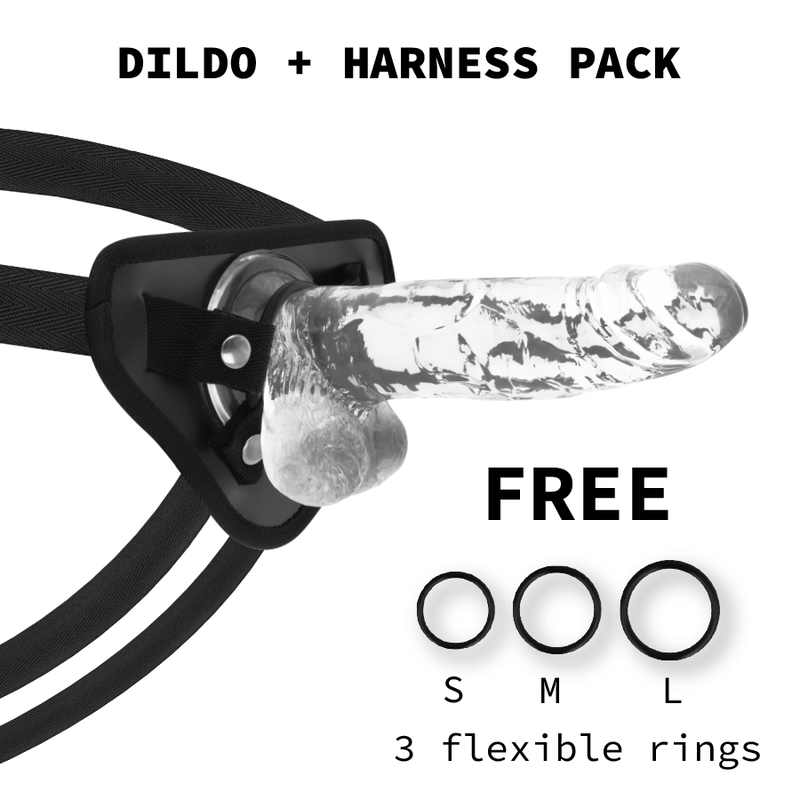 Dildo Strap On in Jelly Transparente 20CM X 4.5CM