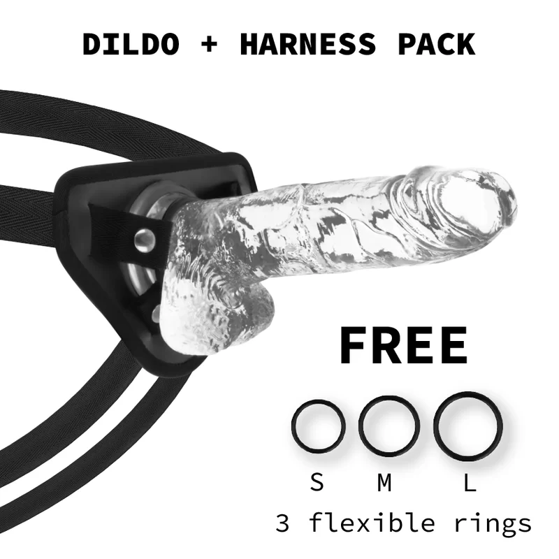 Dildo Strap On in Jelly Transparente 22CM X 4.6CM