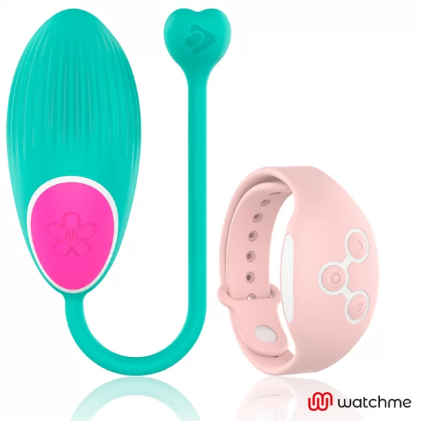 Ovulo Vibrante Wearwatch con Telecomando da Polso Acquamarina e Corallo 2