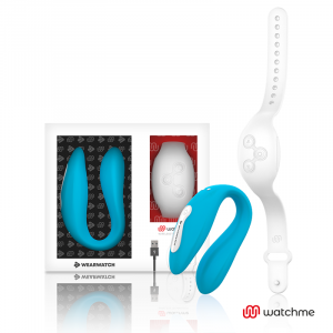 Stimolatore Wearwatch Dual Pleasure Cotrollo da Polso Azzurro e Bianco 2