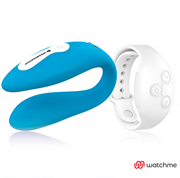Stimolatore Wearwatch Dual Pleasure Cotrollo da Polso Azzurro e Bianco 2