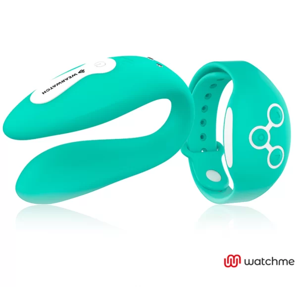 Stimolatore Wearwatch Dual Pleasure Cotrollo da Polso Verde Acqua 2