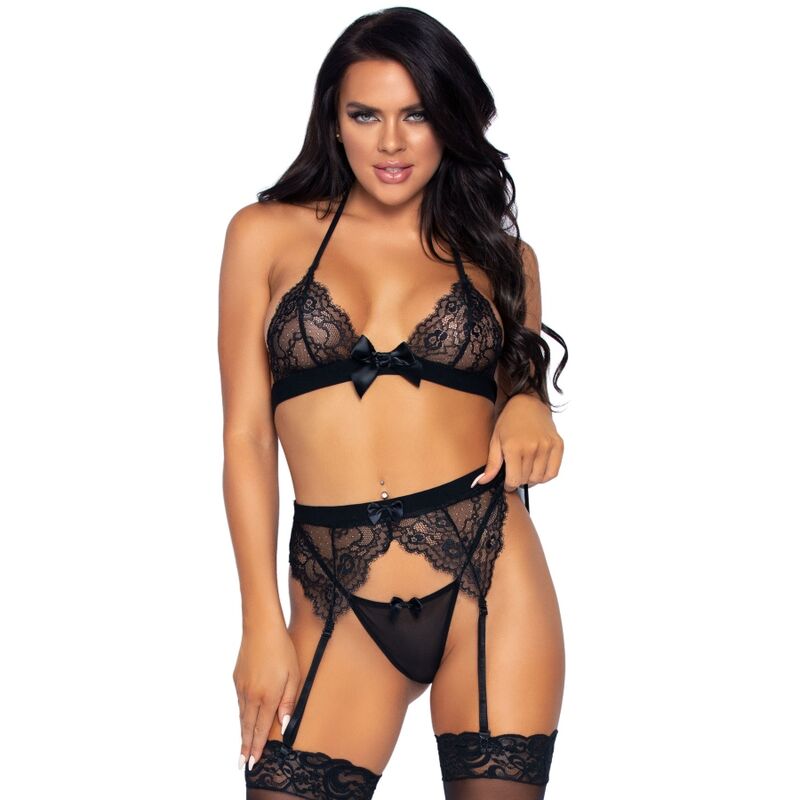 LEG AVENUE SET DE TRES PIEZAS TOP, LIGUERO Y TANGA 3