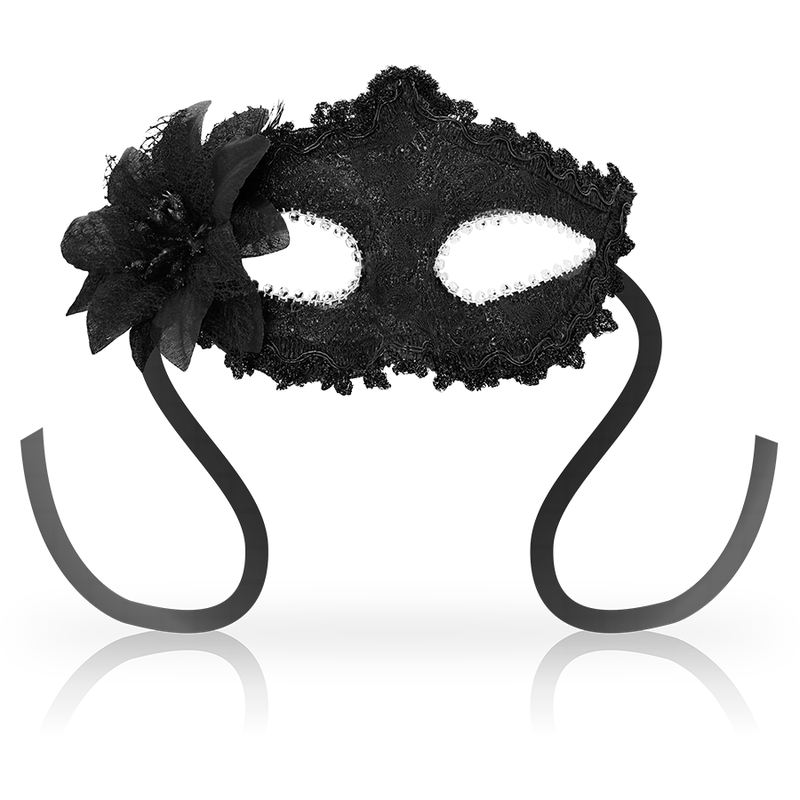 OHMAMA – MASCHERE ANTIZAZ STILE VENEZIANO FIORE LATERALE – NERA