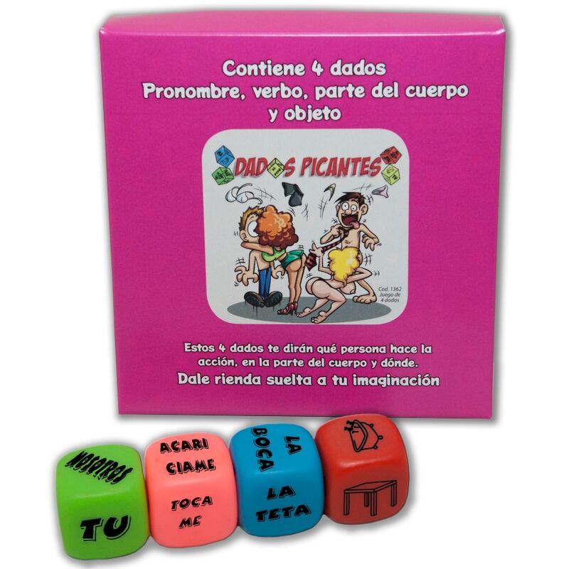 DIABLO PICANTE – GIOCO DI 4 DADI DI PRONOMI, VERBI, PARTI DEL CORPO E LUOGHI