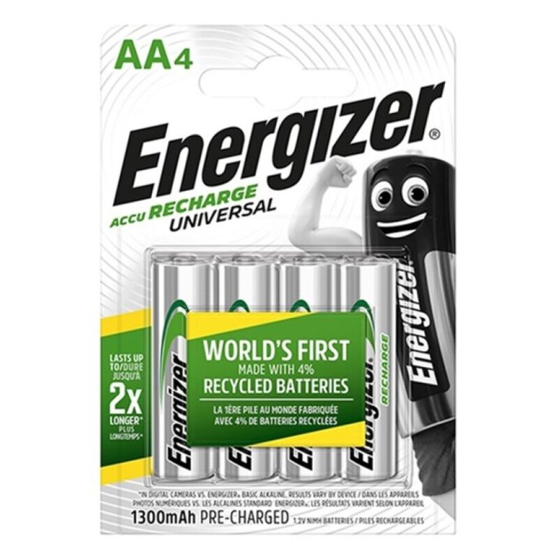 ENERGIZER – BATTERIA RICARICABILE UNIVERSALE HR6 AA 1300MAH 4 UNIT