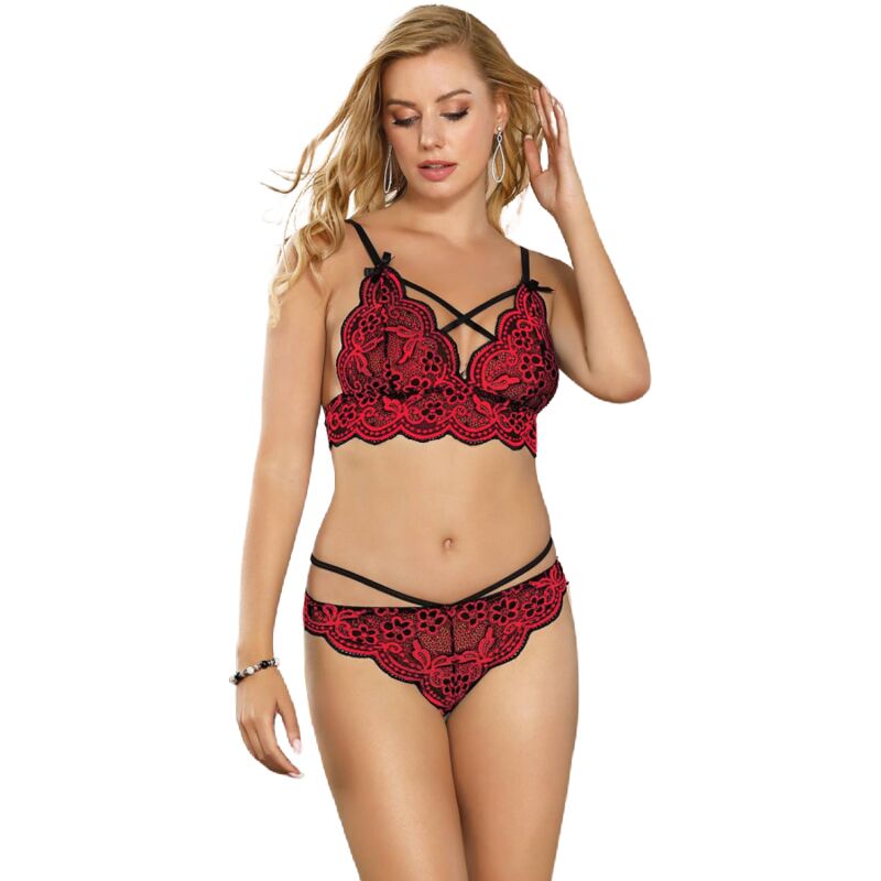 SUBBLIME – SET COMPLETO DUE PEZZI IN PIZZO E PANTALONE M/M