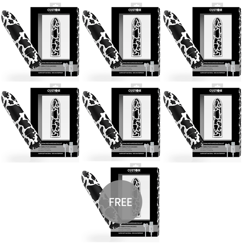 Custom Bullets Ricaricabile Cow Bullet 6 + 1 In Omaggio 6 Custom Bullets Ricaricabile Cow Bullet 6 + 1 In Omaggio 6