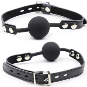 OHMAMA FETISH – BALL GAG IN SILICONE CON CINTURA IN PELLE (LUCCHETTO INCLUSO)