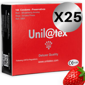 CONSERVANTI ROSSO / FRAGOLA UNILATEX CONFEZIONE 25 X 144 UNITÀ