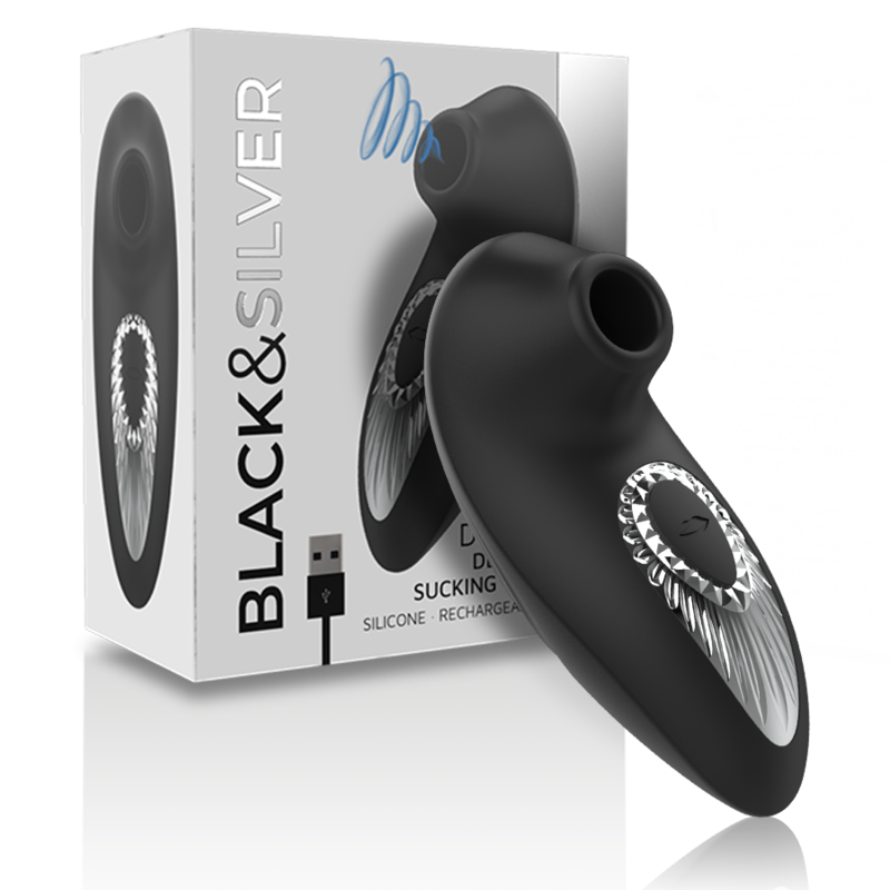 BLACKSILVER – DRAKE DELUXE SUCKING VIBE RICARICABILE IN SILICONE NERO