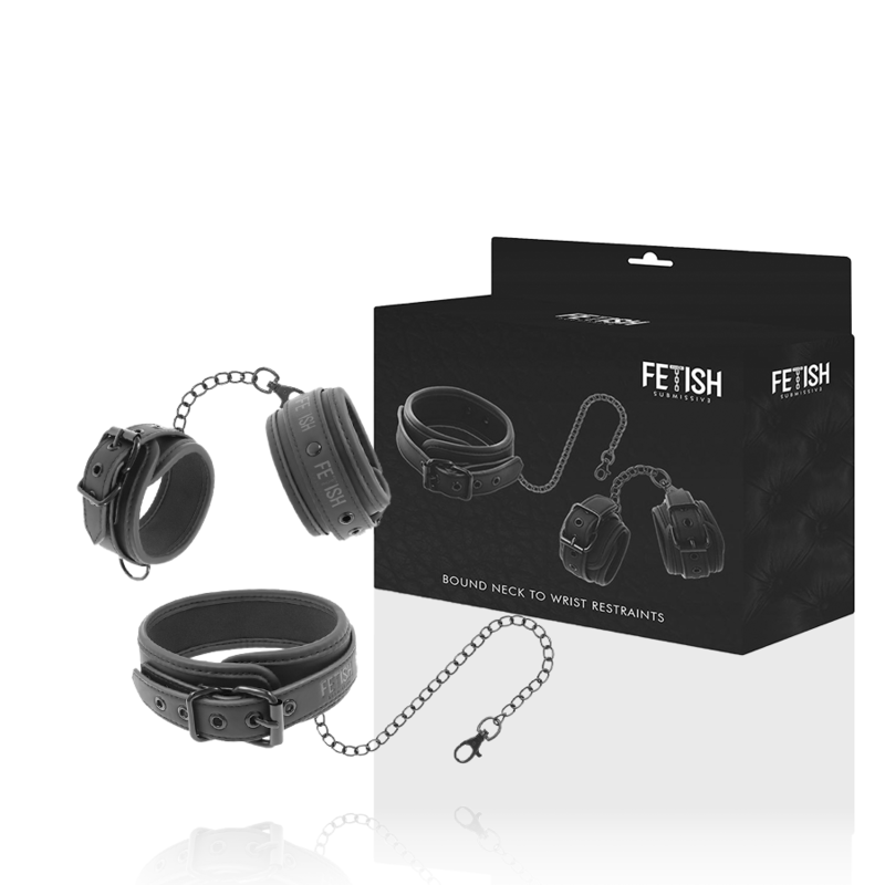 FETISH SUBMISSIVE COLLAR Y ESPOSAS CUERO VEGANO