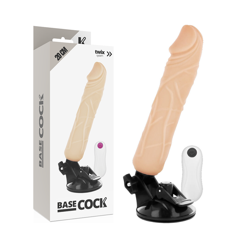 BASECOCK – VIBRATORE REALISTICO TELECOMANDO FLESH 20 CM -O- 4 CM