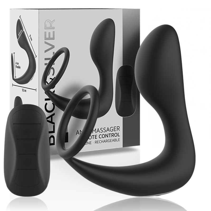 BLACKSILVER – MASSAGGIATORE ANALE CON TELECOMANDO RICARICABILE IN SILICONE NERO