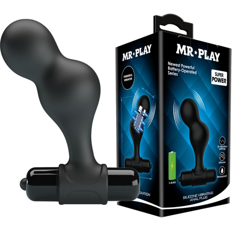 MR PLAY – PLUG ANALE VIBRATORE IN SILICONE NERO