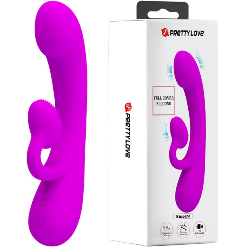 PRETTY LOVE – VIBRATORE SINCERO E ONDE STIMOLANTI PER IL CLITORIDE SILICONE VIOLA