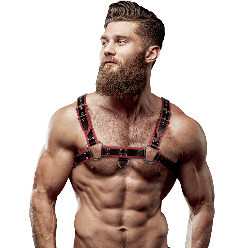 ATTEGGIAMENTO FETISH SOTTOMESSO – ARN S ECO-SKIN PETTO UOMO NERO/ROSSO
