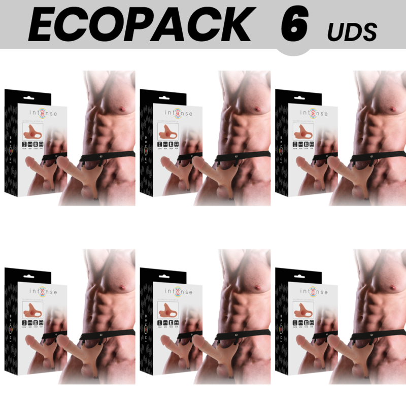 ECOPACK 6 UNIT – INTENSE IMBRACATURA CAVA CON DILDO 16 X 3,5 CM