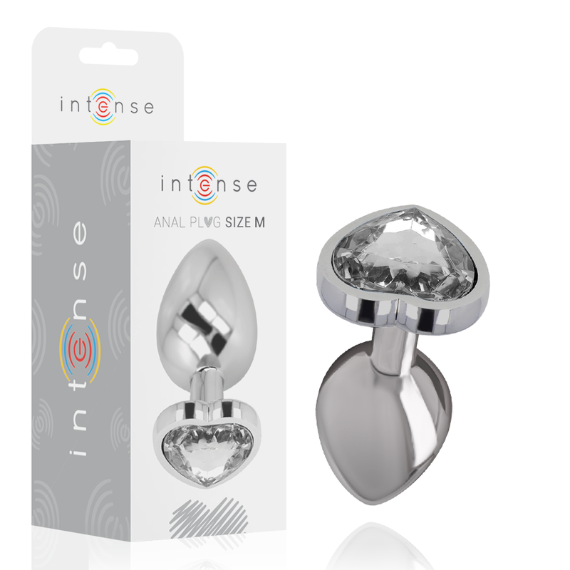 INTENSE – PLUG ANALE IN METALLO ALLUMINIO CUORE BIANCO TAGLIA M