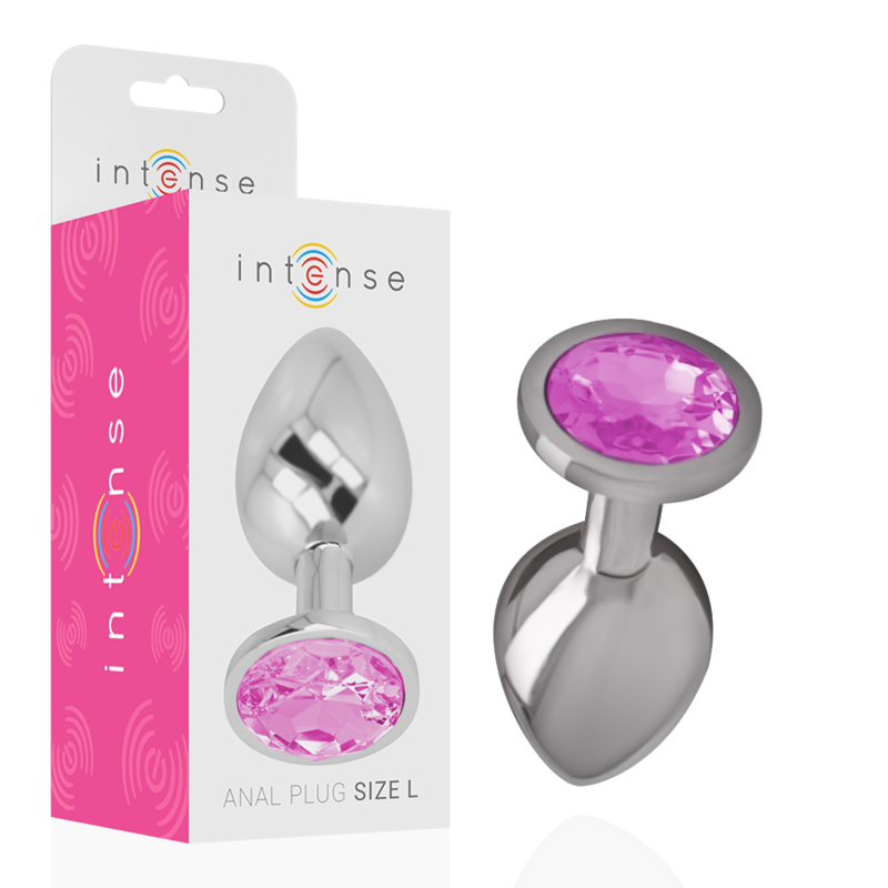 Plug Anale In Metallo Alluminio Intense Con Cristallo Rosa Misura L