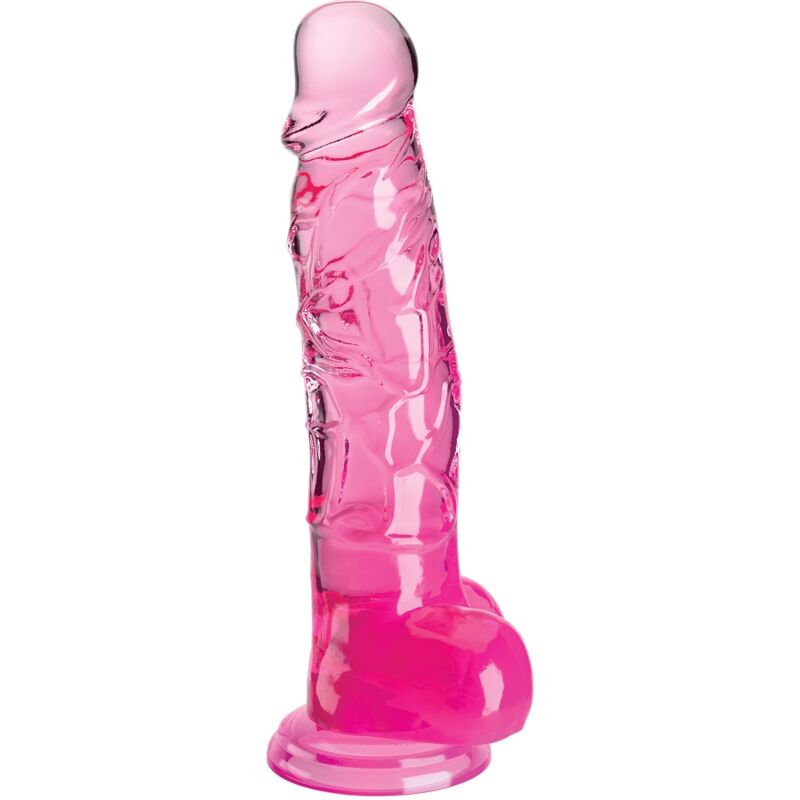 KING COCK CLEAR – PENE REALISTICO CON SFERE 16,5 CM ROSA