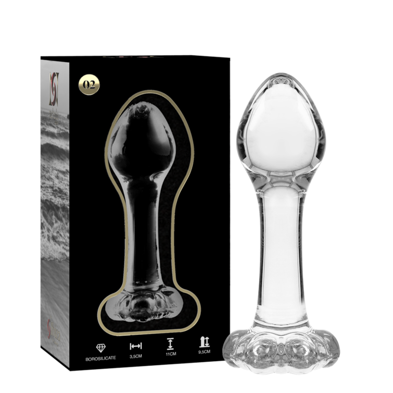 NEBULA SERIES BY IBIZA – MODELLO 2 PLUG ANALE VETRO BOROSILICATO TRASPARENTE 11 CM -O- 3.5 CM