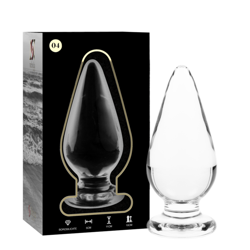 NEBULA SERIES BY IBIZA – MODELLO 4 PLUG ANALE VETRO BOROSILICATO 11 X 5 CM TRASPARENTE