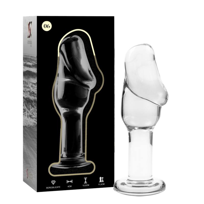 NEBULA SERIES BY IBIZA – MODELLO 6 PLUG ANALE VETRO BOROSILICATO TRASPARENTE 12.5 CM -O- 4 CM
